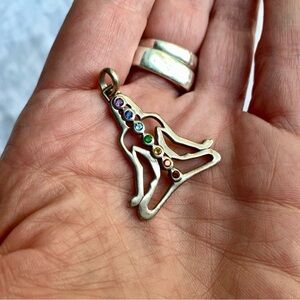 Sterling Silver Yoga Lotus Chakra Pendant